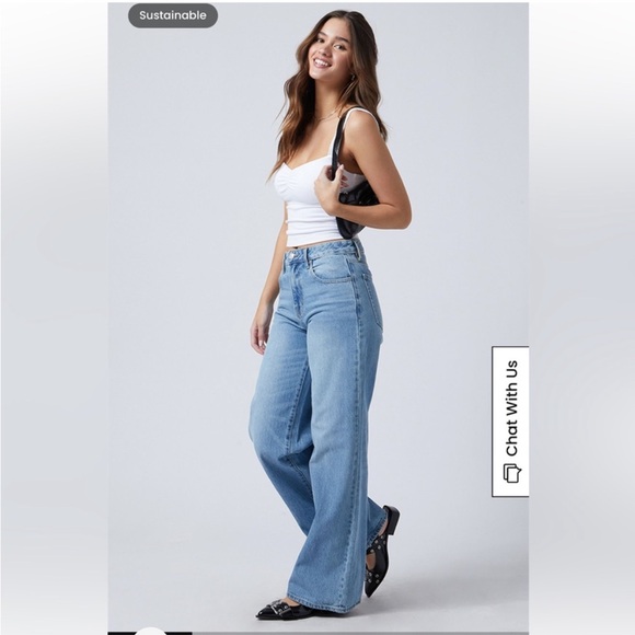 PacSun Size 22 Blue Jessie High Rise Baggy Wide Leg Jeans - Picture 1 of 14